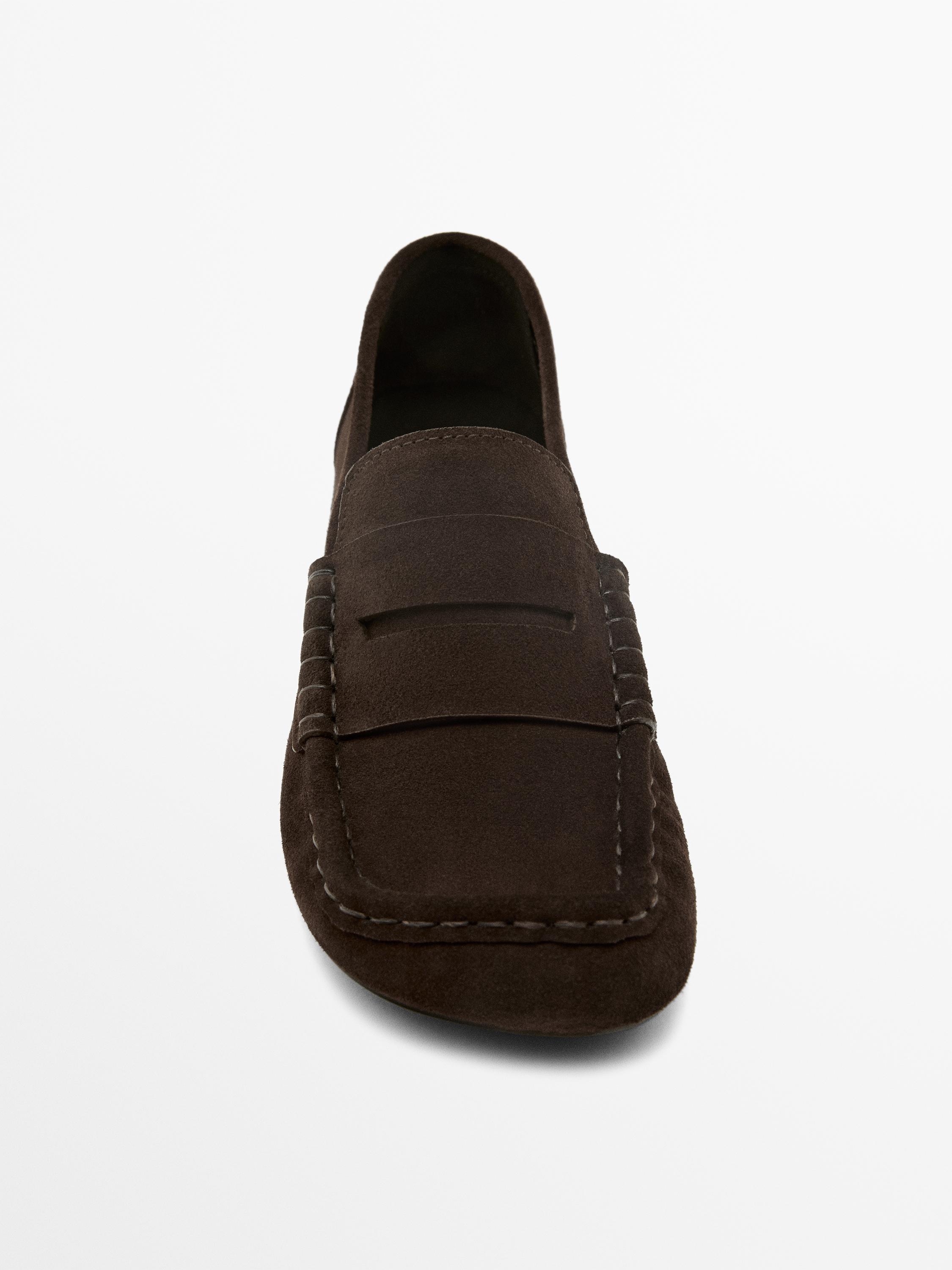 Split suede leather loafers